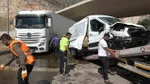 Amasya’da kavşakta tır ve kamyonet çarpıştı